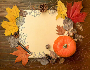 autumn background with pumpkin