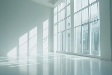 Fototapeta premium Bright Minimalist Interior with Sunlight Shadows