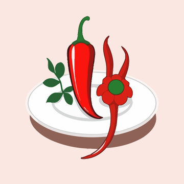 recommend clip art: red chili pepper and saffron