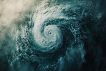 Fototapeta premium Powerful Hurricane Over Dark Ocean Waters