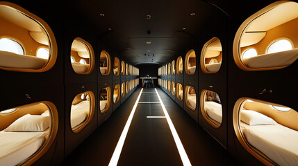 Capsule hotel.
