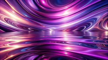 Obraz premium Fluid Dreamscape Smooth Purple Pink Orange Reflective Surfaces Depth Movement Vortex Light Shadow