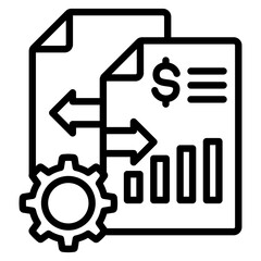 Obraz premium Cash Flow Management Outline Icon