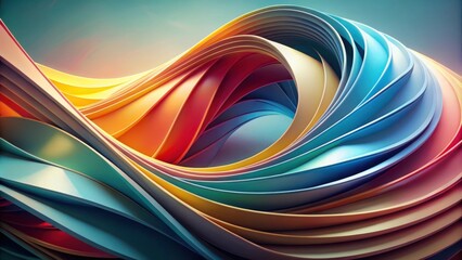 Abstract Geometric Shapes Flowing Into Natural Curves for Harmonious Visual Symphony