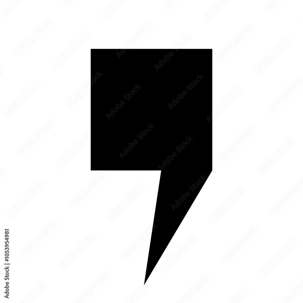 Fototapete Vector comma icon, quotation marks on a white background. The speech bubble icon. Flat comma characters. Vector EPS 10.