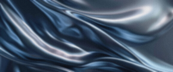 Obraz premium Silky Metallic Waves in Abstract Gradient Blue
