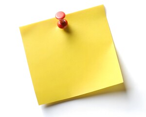 Yellow Sticky Note Pinned Clip Art for Messages and Reminders