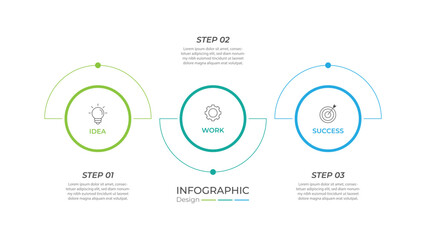 Presentation business infographic template with 3 options. Vector illustration