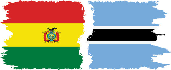 Obraz premium Botswana and Bolivia grunge flags connection, vector