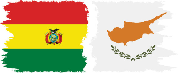 Obraz premium Cyprus and Bolivia grunge flags connection, vector