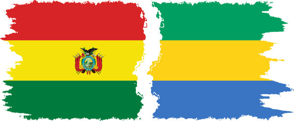 Obraz premium Gabon and Bolivia grunge flags connection, vector