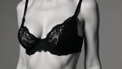 An image featuring an iconic representation of a black lingerie-style bra