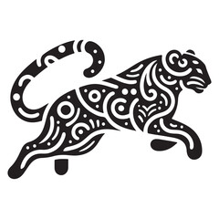 Leopard Jumping Unique Silhouette Illustration Design