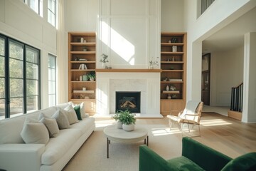 Fototapeta premium Bright and Modern Living Room with Elegant Decor