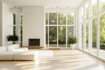 Bright and Spacious Modern Living Room Interior