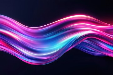 Vibrant abstract wave design featuring neon colors in a dark background, ideal for modern and futuristic themes.