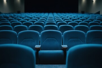 Obraz premium Empty Theater Seats in Cinematic Ambiance