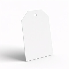 blank white tag on a white background