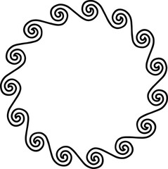 Round frame with Greek meander ornament