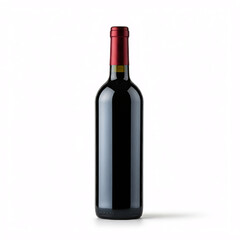 red wine bottle mockup on white background