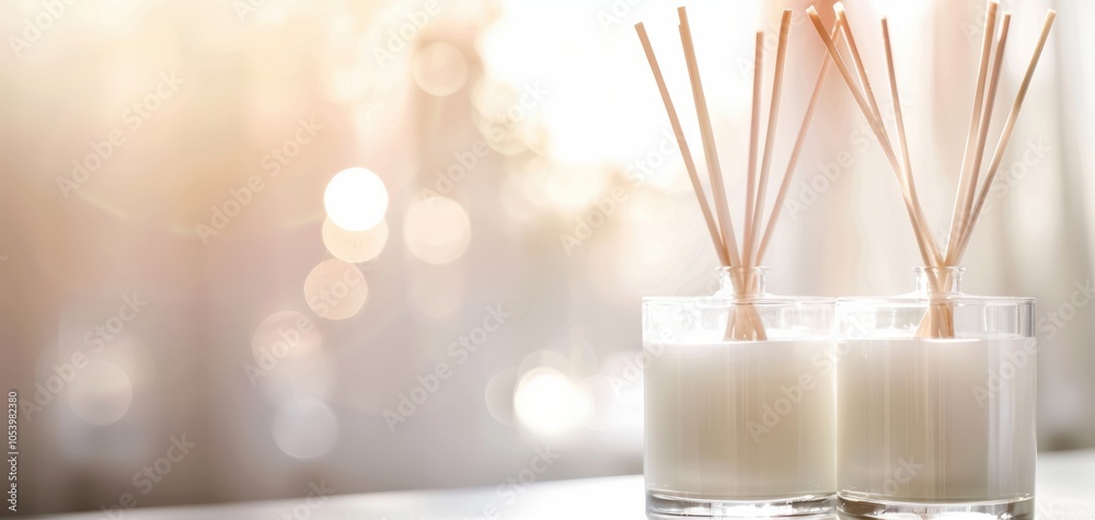 Aufkleber A serene ambiance with elegant candles, perfect for creating a relaxing atmosphere in any space.