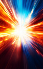 Obraz premium Dynamic burst of light with vibrant colors creating an energetic, abstract background effect.