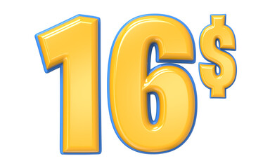 Number 3D Render Yellow