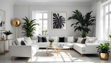 Obraz premium Photo interior modern design room 3d illustration