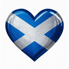 Obraz premium スコットランドの国旗のハート(Heart of Scotland flag on white.) 