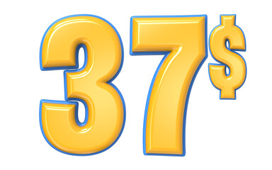 Obraz premium Number Percent Blue With Yellow 3D Render