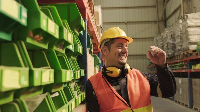 Engineer or technician feeling tired and take off hard hat to resting.
