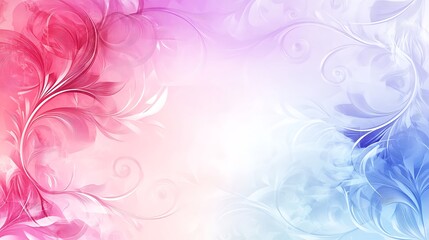 Abstract floral background with pink and blue floral elements.