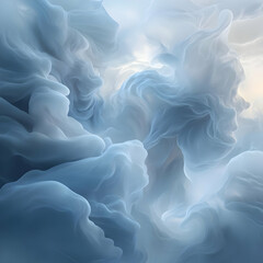 Obraz premium Abstract background of soft, flowing blue and white fabric.