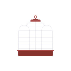 Obraz premium Vector illustration of bird cage with iron bars in flat cartoon style.