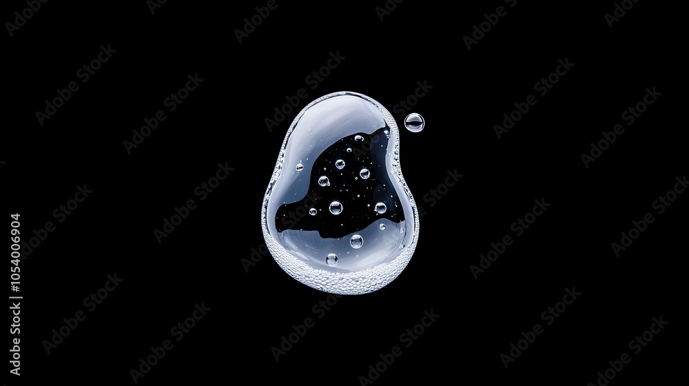 Poster An image of close-up soda water bubbles fizzing up on black background to represent the explosion of a bomb from a carbonated drinks menu.