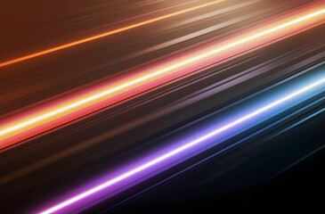 Dynamic Neon Light Trails Background with Vibrant Colors