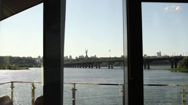 view from the terrace of the restaurant to the river bank