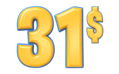 Obraz premium Number Percent Blue With Yellow 3D Render