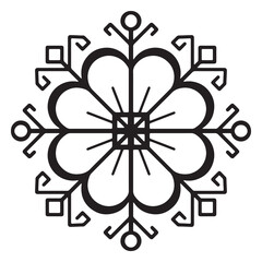 Old baltic flower vector sign. Folk star symbol.
