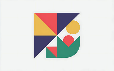 Obraz premium Abstract geometric shapes in red yellow green and blue modern design for branding and web design 