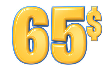 Obraz premium Number 3D Render Yellow