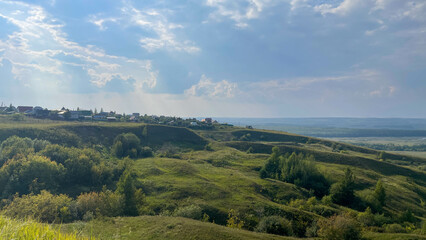 Fototapeta premium view of the river from the hill