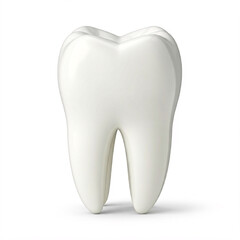 white tooth 3d rendering isolated on white background