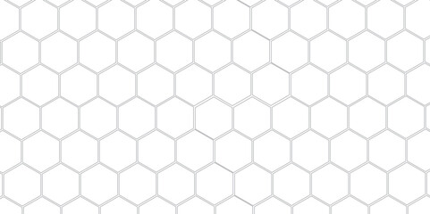 Naklejka premium Vector geometric seamless texture symbol. Hexagon, bees hive cells pattern. Bee honey shapes. Abstract pattern with hexagonal white and gray technology line paper background. Stylish grid texture. 