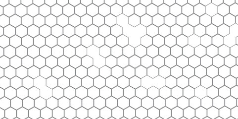 Vector geometric seamless texture symbol. Hexagon, bees hive cells pattern. Bee honey shapes. Abstract pattern with hexagonal white and gray technology line paper background.   Stylish grid texture. 
