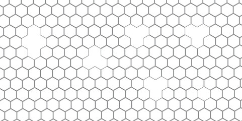 Naklejka premium Vector geometric seamless texture symbol. Hexagon, bees hive cells pattern. Bee honey shapes. Abstract pattern with hexagonal white and gray technology line paper background. Stylish grid texture. 
