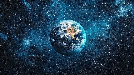 Naklejka premium Serene Planet Rotating Slowly in Dark Space