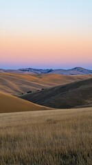 Obraz premium Serene Landscape with Rolling Hills at Dusk