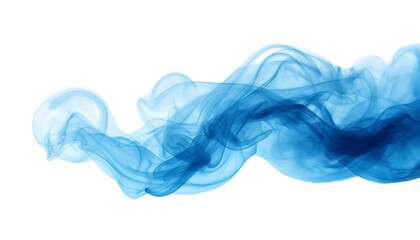 blue abstract smoke isolated on transparent background cutout
