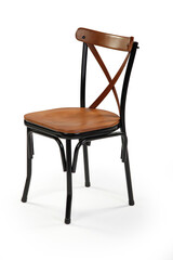 wooden chair isolated on white background . dining chair